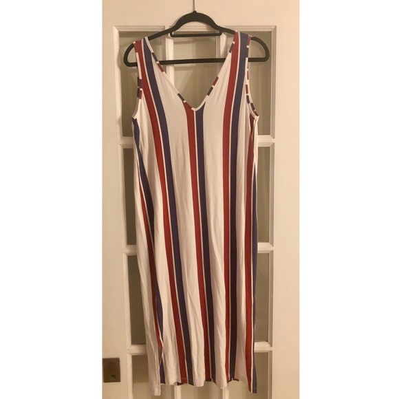 🆕 ASOS Sleeveless Tank Dress w Stripes - Picture 2 of 3
